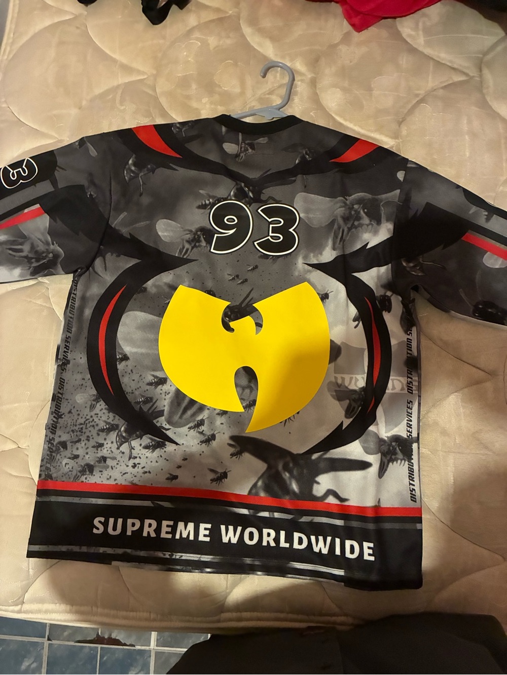 Supreme Kids Black Gray Jersey with Yellow Graphic